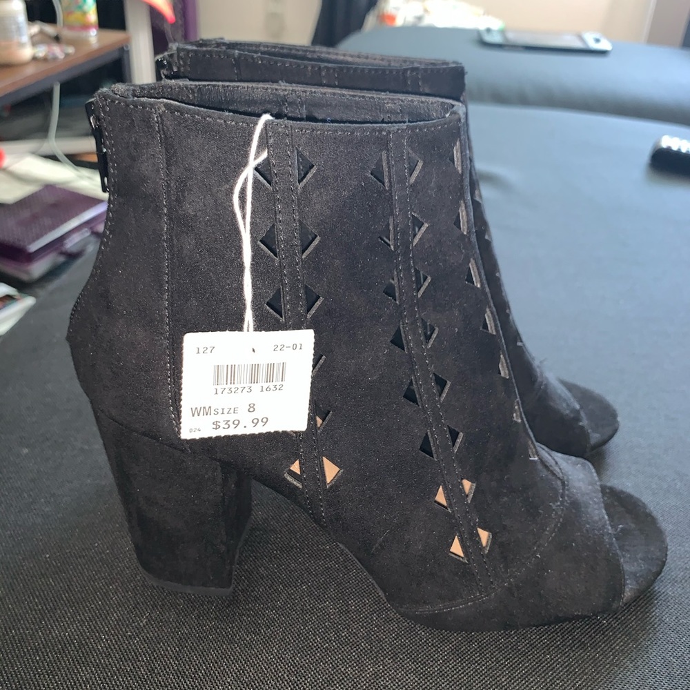 BRAND NEW! Black open toed heels